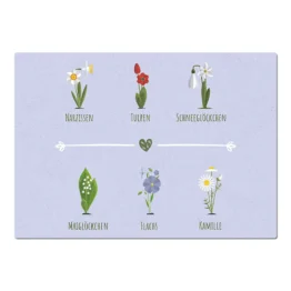 A3 Dekoschild "Flowers" in lila Format A3