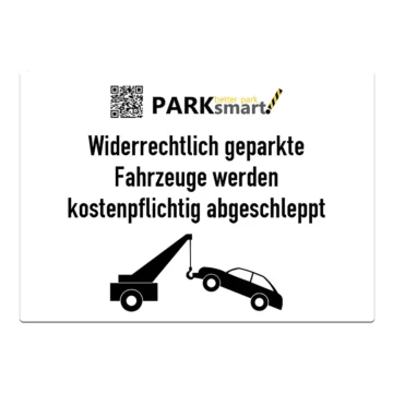 A3 Parkverbotsschild PARKsmart ohne Wunschtext