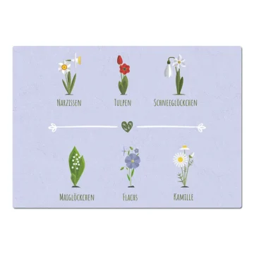 A4 Blechschild lila "Flowers" Format A4