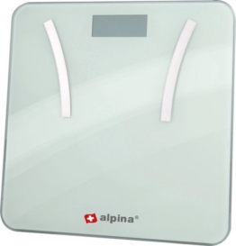 alpina Smart Home - Intelligente Personenwaage - mit Körperanalyse - inklusive Gewicht, Fettanteil und Muskelmasse - mit App - bis zu 8 Benutzer