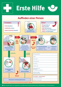 Aushang - Erste Hilfe »Anleitung zur Ersten Hilfe bei Unfällen«