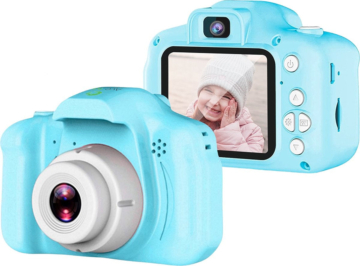 AyeKids Kinderkamera 2 in 1 - Front- & Rückkamera - Inkl. 32GB SD - Kamera für Kinder - Blau