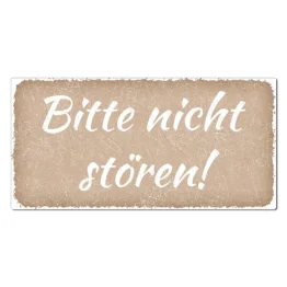 Bitte nicht stören! - Vintage Schild 200 x 100 mm cappuccino