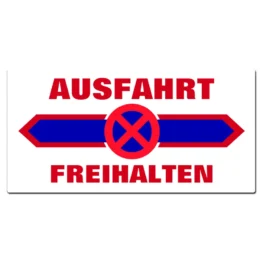 Blechschild - Ausfahrt freihalten 30 x 15 cm