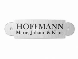 Briefkastenschild Edelstahl 135 x 35 mm nostalgisch