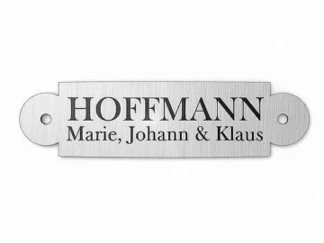 Briefkastenschild Edelstahl 135 x 35 mm nostalgisch