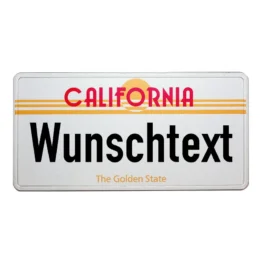 California - Kalifornien Nummernschild mit Wunschtext in Folienschrift