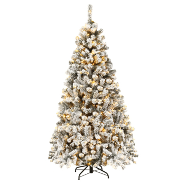 Coast 180 cm Weihnachtsbaum mit Schnee Premium PVC Nadeln mit LED Lichtern Kunstbaum Weihnachten