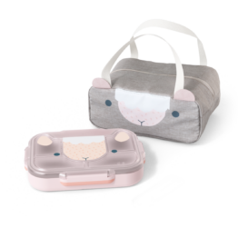 Das unterteilte Tablett für Kinder - monbento Set MB Wonder - Erste Schritte rosa Sheep