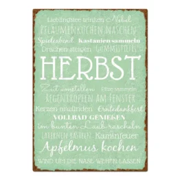 Dekoschild Herbst im Vintage Look A4 mint
