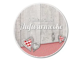 Dekoschild Hüttentraum Aufwärmecke oder Wunschtext - 14,8 cm Motiv Herzen