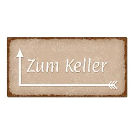 Dekoschild im Vintage Look mit Wunschtext cappuccino 20 x 10 cm