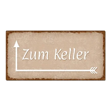 Dekoschild im Vintage Look mit Wunschtext cappuccino 20 x 10 cm