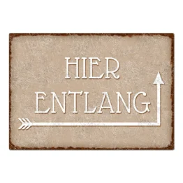 Dekoschild im Vintage Look mit Wunschtext cappuccino Format A4