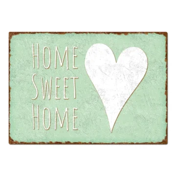 Dekoschild im Vintage Look mit Wunschtext mint Format A4