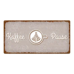 Dekoschild im Vintage Look mit Wunschtext taupe 20 x 10 cm