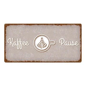 Dekoschild im Vintage Look mit Wunschtext taupe 20 x 10 cm