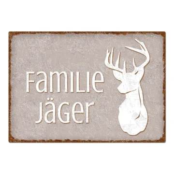 Dekoschild im Vintage Look mit Wunschtext taupe Format A4