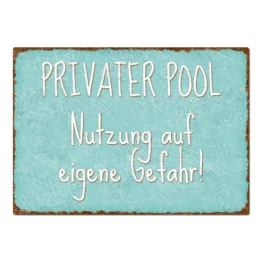 Dekoschild im Vintage Look mit Wunschtext türkis Format A4