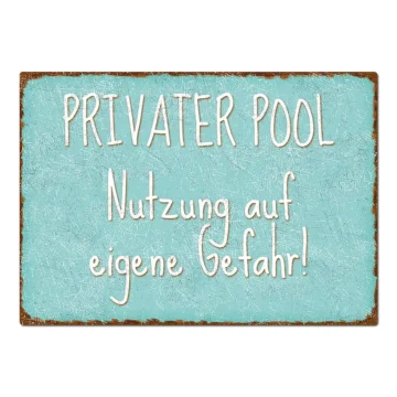 Dekoschild im Vintage Look mit Wunschtext türkis Format A4