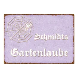 Dekoschild im Vintage Look mit Wunschtext violett Format A4