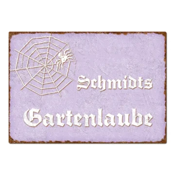 Dekoschild im Vintage Look mit Wunschtext violett Format A4