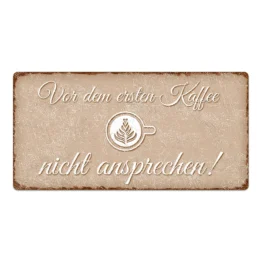 Dekoschild im Vintagestyle mit Wunschtext cappuccino 30 x 15 cm