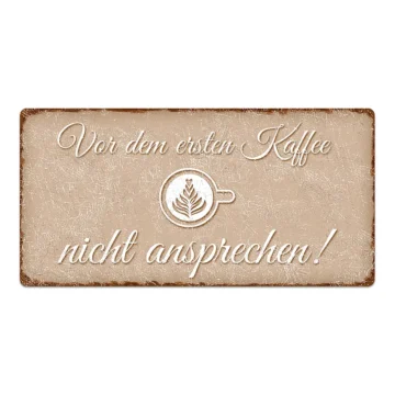 Dekoschild im Vintagestyle mit Wunschtext cappuccino 30 x 15 cm