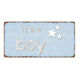 Dekoschild im Vintagestyle mit Wunschtext hellblau 30 x 15 cm