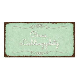 Dekoschild im Vintagestyle mit Wunschtext mint 30 x 15 cm