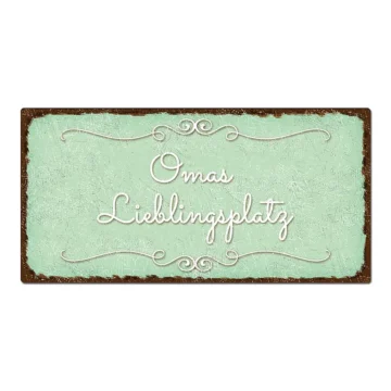 Dekoschild im Vintagestyle mit Wunschtext mint 30 x 15 cm