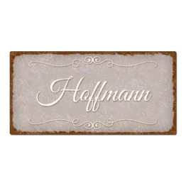 Dekoschild im Vintagestyle mit Wunschtext taupe 30 x 15 cm