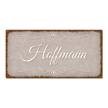 Dekoschild im Vintagestyle mit Wunschtext taupe 30 x 15 cm
