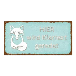 Dekoschild im Vintagestyle mit Wunschtext türkis 30 x 15 cm