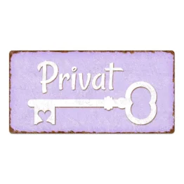 Dekoschild im Vintagestyle mit Wunschtext violett 30 x 15 cm