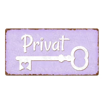 Dekoschild im Vintagestyle mit Wunschtext violett 30 x 15 cm