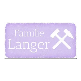Dekoschild Vintage mit Wunschtext violett 20 x 10 cm