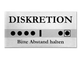 Diskretion - Aluminiumschild