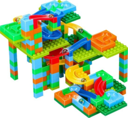 Eddy Toys Kugelbahn - 248-teilig - mit Murmeln - Kunststoff - Rot, Gelb, Grün, Blau, Orange