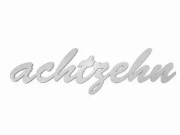Edelstahl-Hausnummer als Zahlwort - Bruscetta - Höhe 15 cm - bis 10 Buchstaben