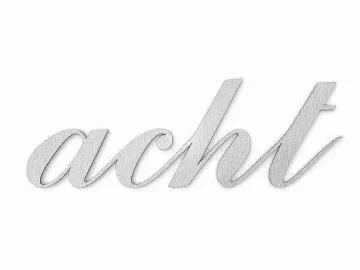 Edelstahl-Hausnummer als Zahlwort - Script - bis 5 Buchstaben - Höhe 10 cm
