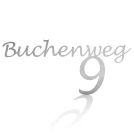 Edelstahl Hausnummer mit Straßenname - Design Handwriting - 100 cm