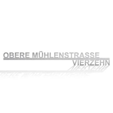 Edelstahl Hausnummer mit Straßenname Typ 7 | 100 cm lang
