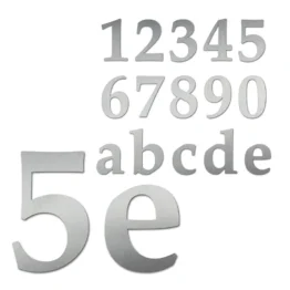 Edelstahl Hausnummern 120 mm hoch Schrift Palatino