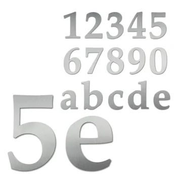 Edelstahl Hausnummern 120 mm hoch Schrift Palatino