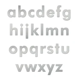 Edelstahl Kleinbuchstaben in mehreren Größen Design Futura