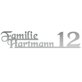 Edelstahlhausnummer - Design Family - bis 11 Buchstaben