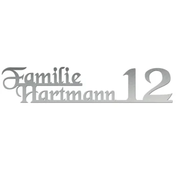 Edelstahlhausnummer - Design Family - bis 11 Buchstaben