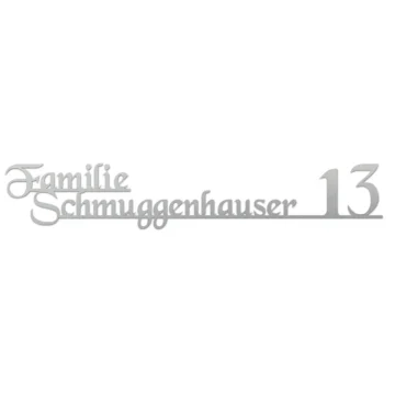 Edelstahlhausnummer - Design Family - bis 21 Buchstaben