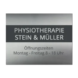 Edelstahlschild mit farbiger Wunschbeschriftung